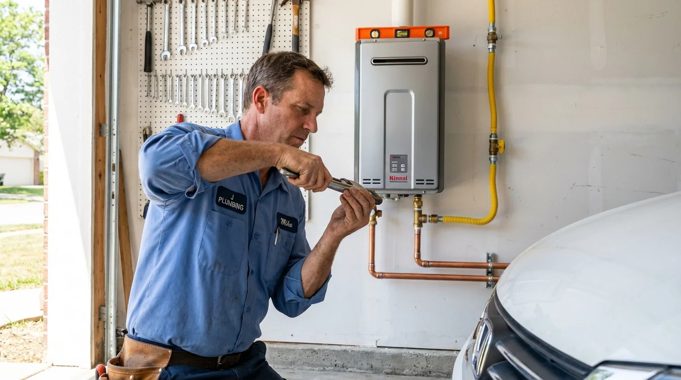Tankless water heater installation by a Johns Plumbing LLC plumber in Johnson City